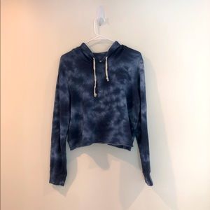 Alternative cropped raw edge hoodie